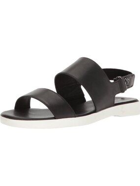 Via Spiga Jaguar Black Leather Sport Slingback Sandal Size 7.5 M